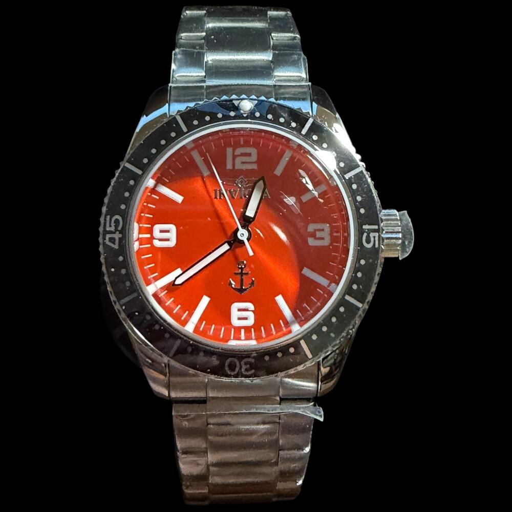 Invicta 50017 Men's Pro Diver Red Dial Stainless Steel Quartz Watch NEW